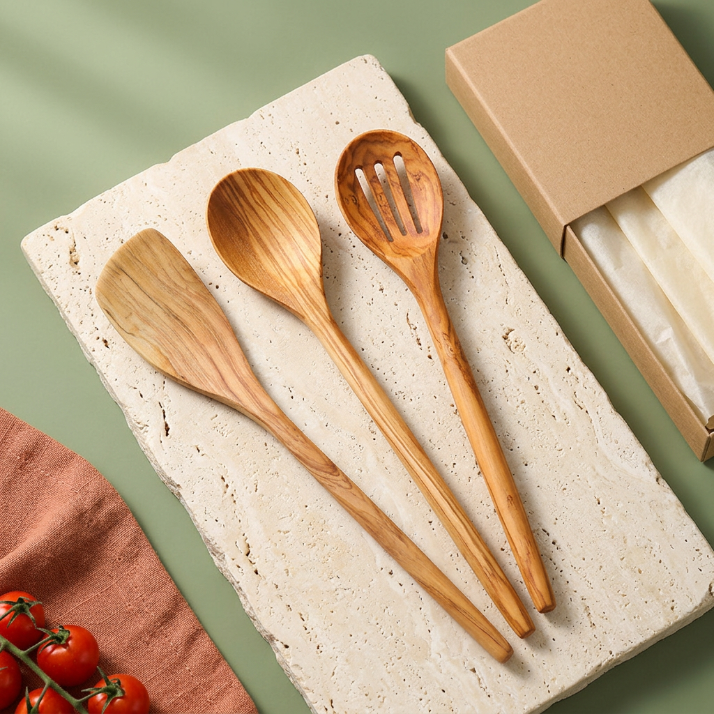 Wooden Kitchen Utensil Set, 3 Pieces | Soilmere – Soilmere.com